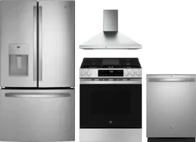 4 Piece Package Includes Refrigerator, Range, Hood And Dishwasher
