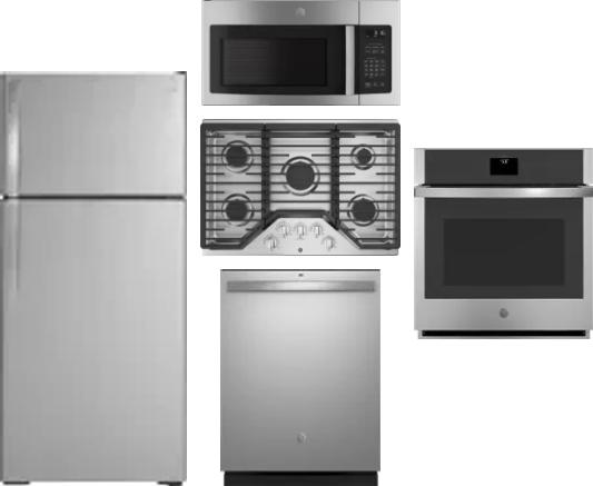 5 Piece Package Includes Refrigerator, Cooktop, Wall Oven, Microwave And Dishwasher