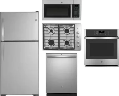 5 Piece Package Includes Refrigerator, Cooktop, Wall Oven, Microwave And Dishwasher