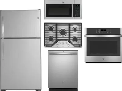 5 Piece Package Includes Refrigerator, Cooktop, Wall Oven, Microwave And Dishwasher