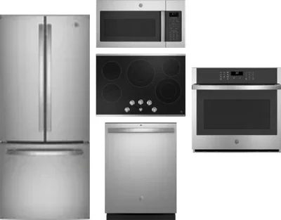 5 Piece Package Includes Refrigerator, Cooktop, Wall Oven, Microwave And Dishwasher