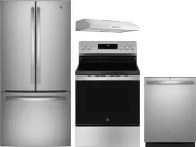 4 Piece Package Includes Refrigerator, Range, Hood And Dishwasher