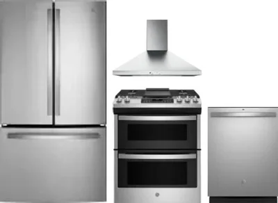 4 Piece Package Includes Refrigerator, Range, Hood And Dishwasher