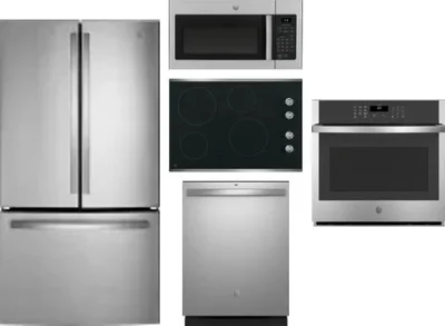 5 Piece Package Includes Refrigerator, Cooktop, Wall Oven, Microwave And Dishwasher