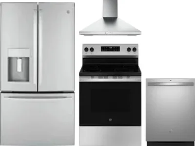 4 Piece Package Includes Refrigerator, Range, Hood And Dishwasher