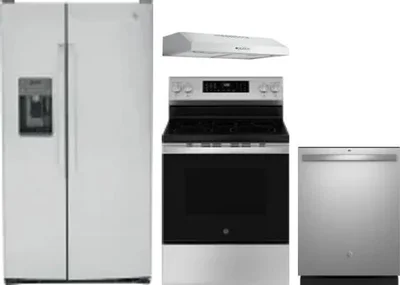 4 Piece Package Includes Refrigerator, Range, Hood And Dishwasher