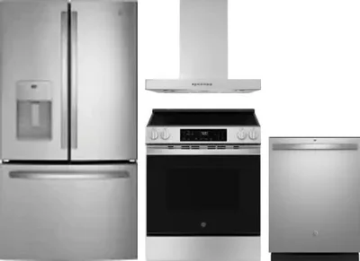 4 Piece Package Includes Refrigerator, Range, Hood And Dishwasher