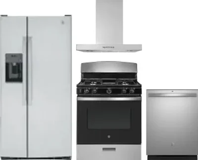 4 Piece Package Includes Refrigerator, Range, Hood And Dishwasher