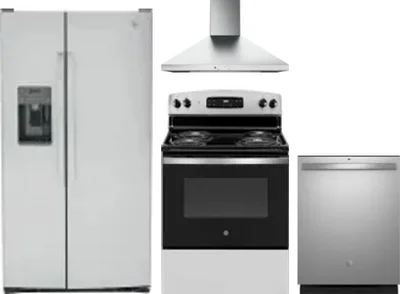 4 Piece Package Includes Refrigerator, Range, Hood And Dishwasher