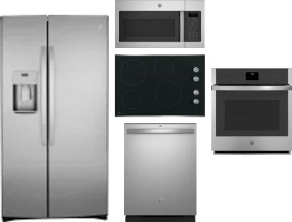 5 Piece Package Includes Refrigerator, Cooktop, Wall Oven, Microwave And Dishwasher