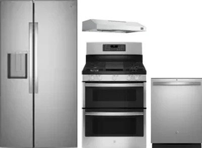 4 Piece Package Includes Refrigerator, Range, Hood And Dishwasher