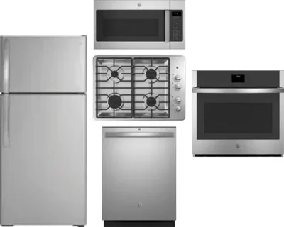 5 Piece Package Includes Refrigerator, Cooktop, Wall Oven, Microwave And Dishwasher