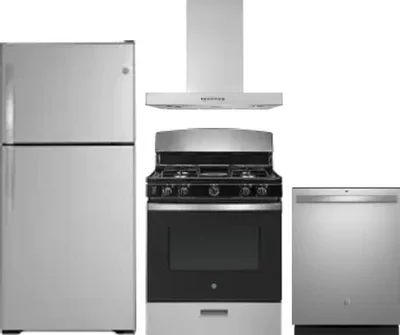 4 Piece Package Includes Refrigerator, Range, Hood And Dishwasher