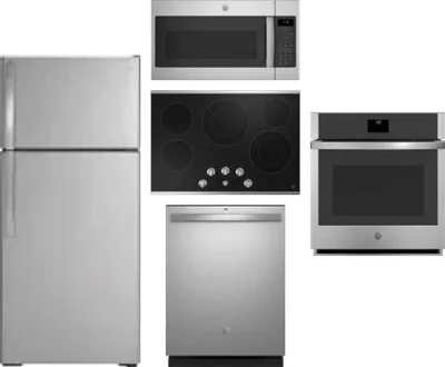5 Piece Package Includes Refrigerator, Cooktop, Wall Oven, Microwave And Dishwasher