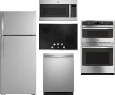5 Piece Package Includes Refrigerator, Cooktop, Wall Oven, Microwave And Dishwasher