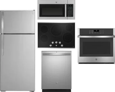 5 Piece Package Includes Refrigerator, Cooktop, Wall Oven, Microwave And Dishwasher