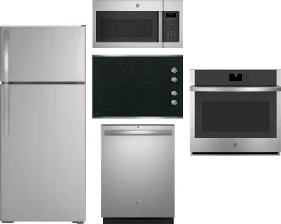 5 Piece Package Includes Refrigerator, Cooktop, Wall Oven, Microwave And Dishwasher