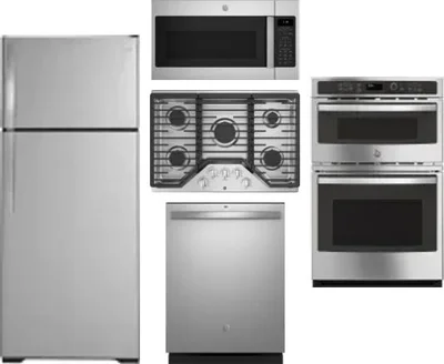 5 Piece Package Includes Refrigerator, Cooktop, Wall Oven, Microwave And Dishwasher