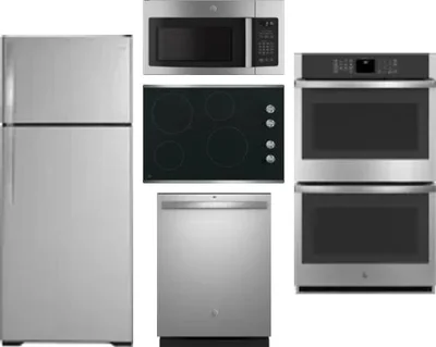 5 Piece Package Includes Refrigerator, Cooktop, Wall Oven, Microwave And Dishwasher
