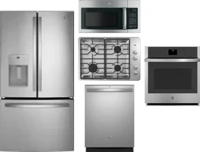 5 Piece Package Includes Refrigerator, Cooktop, Wall Oven, Microwave And Dishwasher