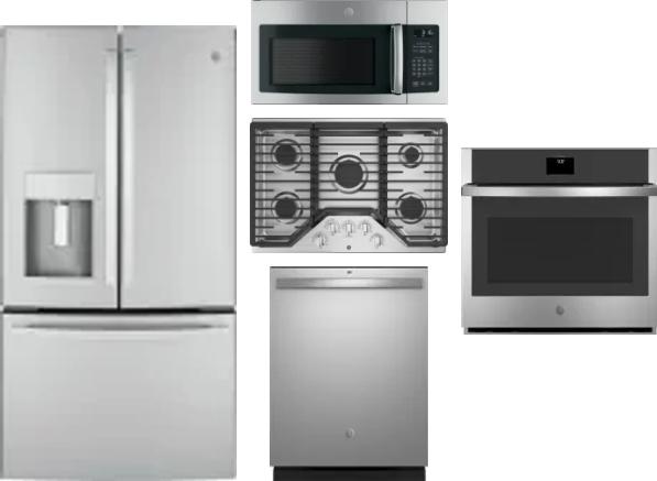 5 Piece Package Includes Refrigerator, Cooktop, Wall Oven, Microwave And Dishwasher