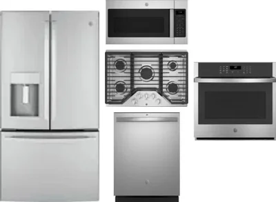5 Piece Package Includes Refrigerator, Cooktop, Wall Oven, Microwave And Dishwasher