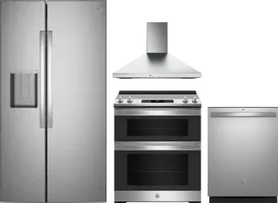 4 Piece Package Includes Refrigerator, Range, Hood And Dishwasher