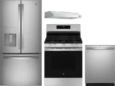 4 Piece Package Includes Refrigerator, Range, Hood And Dishwasher