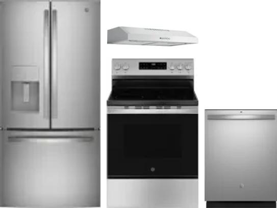 4 Piece Package Includes Refrigerator, Range, Hood And Dishwasher