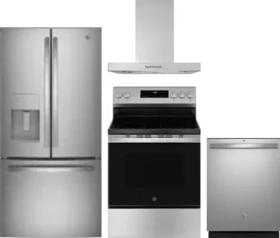 4 Piece Package Includes Refrigerator, Range, Hood And Dishwasher