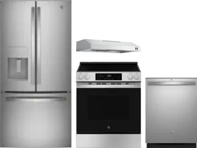4 Piece Package Includes Refrigerator, Range, Hood And Dishwasher