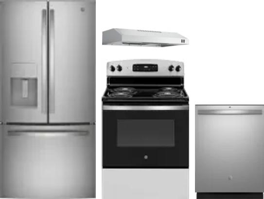 4 Piece Package Includes Refrigerator, Range, Hood And Dishwasher