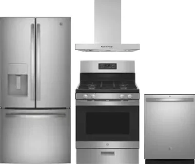 4 Piece Package Includes Refrigerator, Range, Hood And Dishwasher