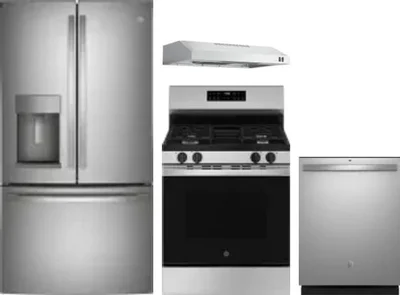 4 Piece Package Includes Refrigerator, Range, Hood And Dishwasher