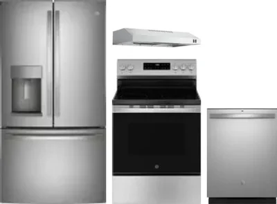 4 Piece Package Includes Refrigerator, Range, Hood And Dishwasher