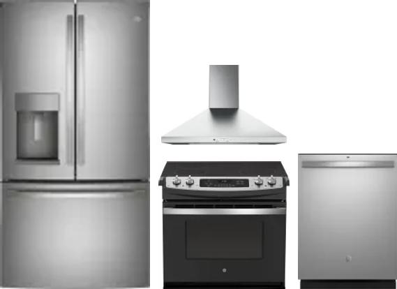 4 Piece Package Includes Refrigerator, Range, Hood And Dishwasher