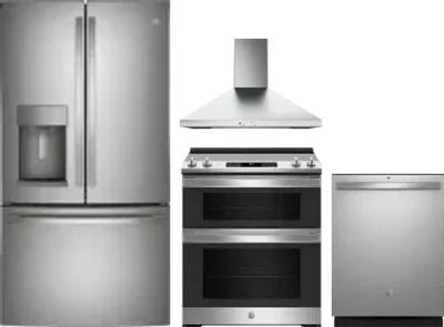 4 Piece Package Includes Refrigerator, Range, Hood And Dishwasher