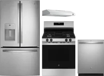 4 Piece Package Includes Refrigerator, Range, Hood And Dishwasher
