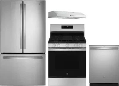4 Piece Package Includes Refrigerator, Range, Hood And Dishwasher