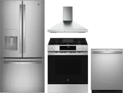 4 Piece Package Includes Refrigerator, Range, Hood And Dishwasher