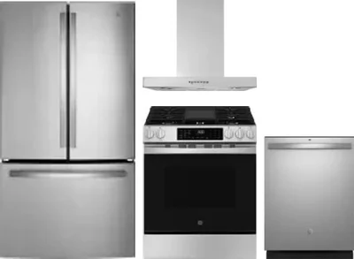 4 Piece Package Includes Refrigerator, Range, Hood And Dishwasher