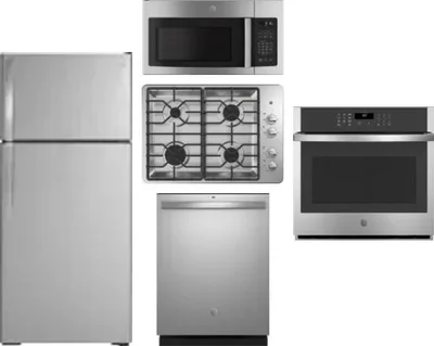 5 Piece Package Includes Refrigerator, Cooktop, Wall Oven, Microwave And Dishwasher