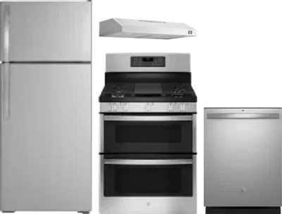4 Piece Package Includes Refrigerator, Range, Hood And Dishwasher