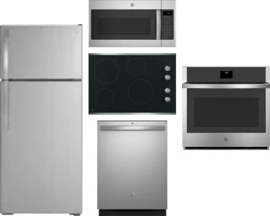 5 Piece Package Includes Refrigerator, Cooktop, Wall Oven, Microwave And Dishwasher