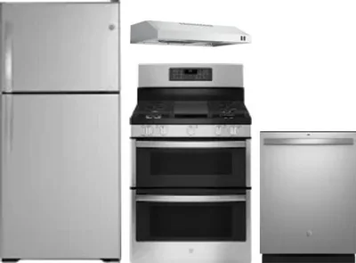 4 Piece Package Includes Refrigerator, Range, Hood And Dishwasher