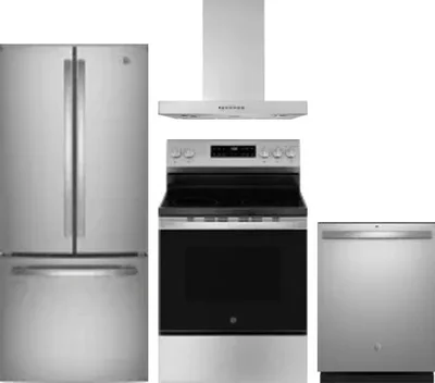 4 Piece Package Includes Refrigerator, Range, Hood And Dishwasher