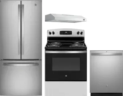 4 Piece Package Includes Refrigerator, Range, Hood And Dishwasher