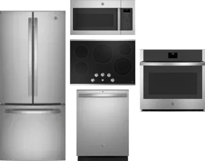 5 Piece Package Includes Refrigerator, Cooktop, Wall Oven, Microwave And Dishwasher