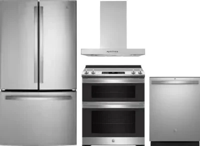 4 Piece Package Includes Refrigerator, Range, Hood And Dishwasher