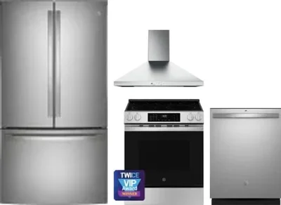 4 Piece Package Includes Refrigerator, Range, Hood And Dishwasher